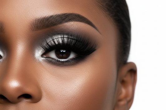 Black woman dramatic cluster lashes